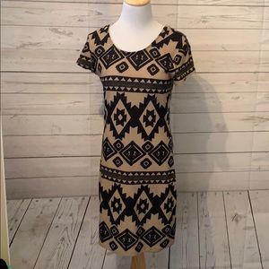 Fitted Black and Tan dress